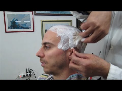 Italian Barber Shop - Head Shave - ASMR relax video