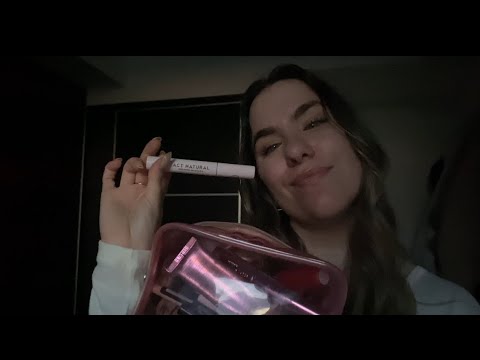 ASMR Best Friend Does Your Makeup and Chit Chat (Low light background and soft spoken)