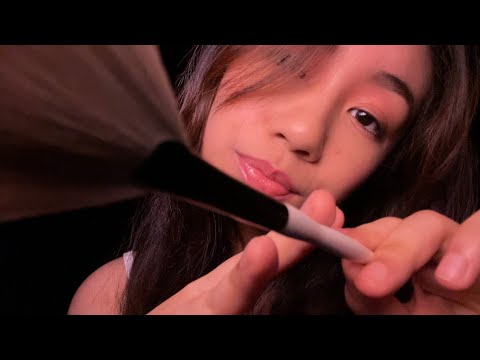 ASMR ~ Gentle Face Brushing With Up-Close Whispers | Personal Attention