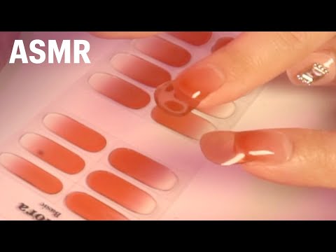 ASMR Applying Gel Nail Stickers & Whispering (Chatty)