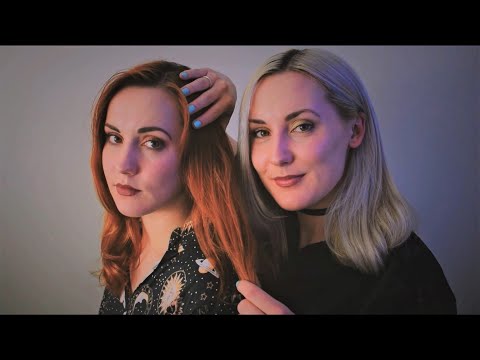 REAL TWINS Hair Play & Brushing💜 Whispered Voiceover // ASMR