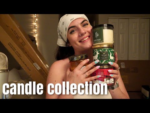 ASMR | my candle collection, tapping scratching and lid sounds | ASMRbyJ
