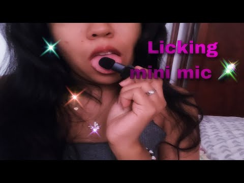 ASMR | Mouth sounds & licking mini mic 🎤