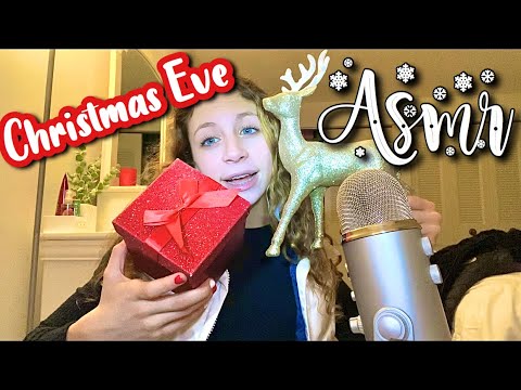 Christmas Eve Asmr to help you fall asleep~ tapping, scratching, soft Christmas singing