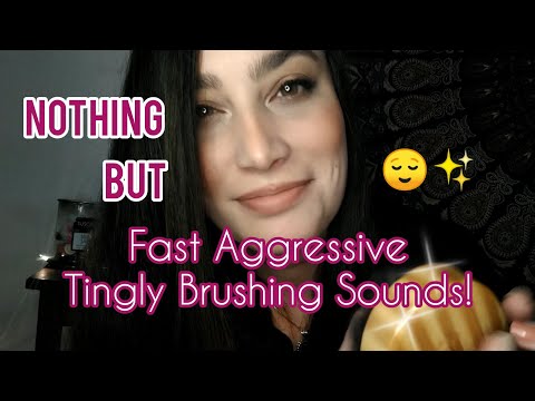 Fast & Aggressive ASMR Tingly Hair Brush Sounds (3 Different Brush Textures)