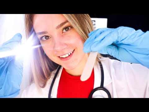 ASMR CRANIAL NERVE EXAM DOCTOR ROLEPLAY! Whispering, Crinkle Glove Sounds, Writing