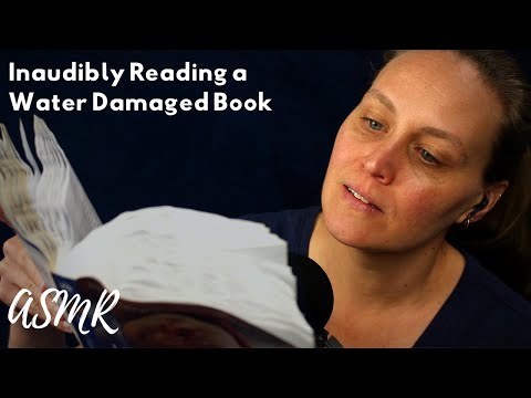 ASMR Inaudible Reading from a Water Damaged Book | Fast and Quite Inaudible Whispering with Crinkles