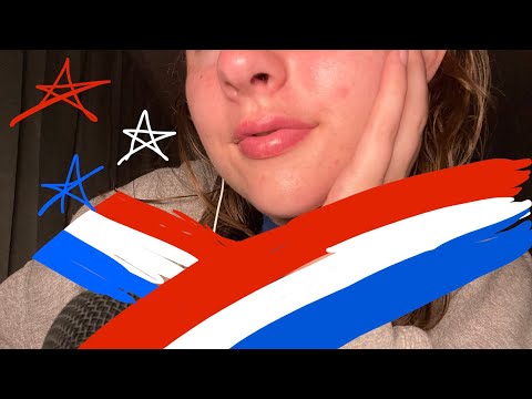 ASMR Red, White, Blue Triggers || whispering, tapping, water sounds, lid sounds etc