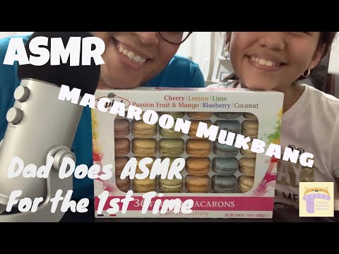 Dad Does ASMR for the 1st Time 😍 | Macaroon Mukbang