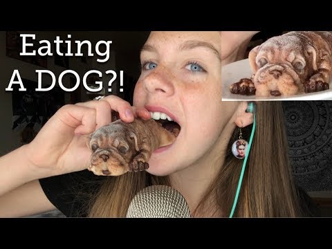ASMR Eating a DOG Made Out of ICECREAM