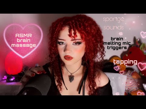 ASMR 12 minute brain massage 💆‍♀️personal attention,mouth sounds, upclose whispers, sponge sounds
