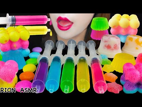 【ASMR】RAINBOW JELLY SHOOTER,MARSHMALLOW ,FROZEN JELLY,STAR CANDY MUKBANG 먹방 EATING SOUNDS NO TALKING
