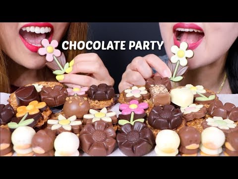 ASMR SPRING CHOCOLATE PARTY! 초콜릿 리얼사운드 먹방 チョコレートcoklat | Kim&Liz ASMR