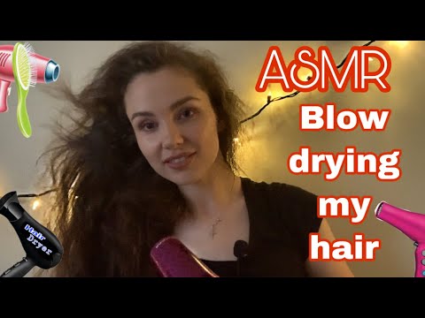 ASMR | BLOW DRYING HAIR, BRUSHING, WHISPER, SCALP MASSAGE