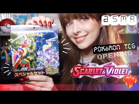ASMR ❤️💜 Pokemon TCG Scarlet Violet Special Set Unboxing Part 2 ◦ Whispers, Tapping & Pack Crinkles!