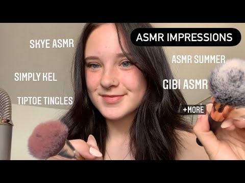 ASMR impressions- your favourite asmrtists do your makeup ❤️ simplykel, kenshi, patty, lofiluv