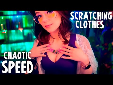 ASMR Scratching Clothes, Jewelry Sounds 💎 chaotic speed, hand sonds, no talking