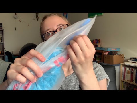 “What’s In My Bag?” Rummaging ASMR 💼 (Plastic + Crinkly Sounds)