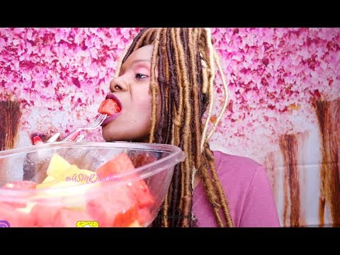MEGA BIG BOWL CRISP FRUIT MUKBANG ASMR EATING SOUNDS | Lipstick /PACKAGES