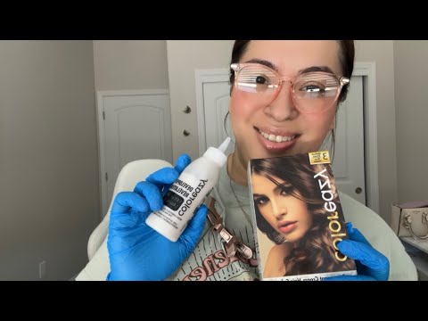 ASMR| Dyeing your hair 🤎- glove sounds