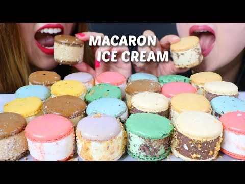 ASMR MACARON ICE CREAM SANDWICHES 마카롱 아이스크림 리얼사운드 먹방 | Kim&Liz ASMR