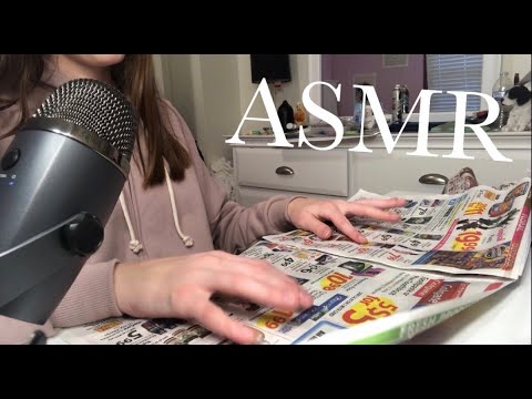 ASMR NEWSPAPER SOUNDS W/ TAPPING AND  FLIPPING