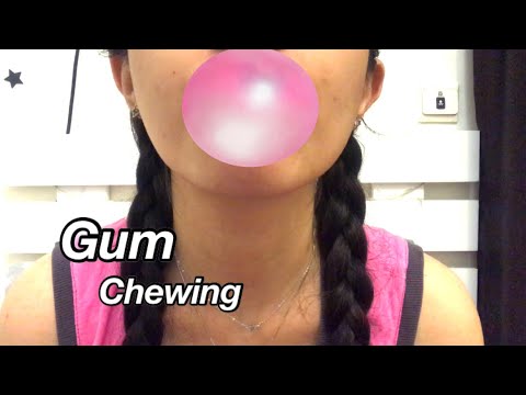 ASMR Gum Chewing and Bubble Blowing (mouth sounds)