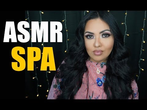 [ASMR] Spa Day with Crystal [ Eyebrows, Oil Massage with Gloves, Lotion Sounds and Makeup]