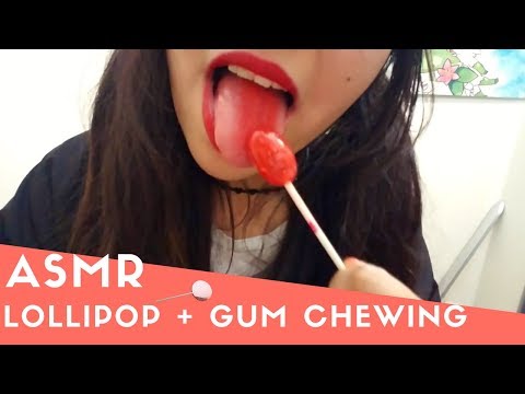 ASMR LOLLIPOP LICKING ||GUM CHEWING ♥