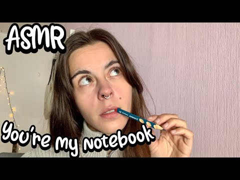 ASMR Pov You're my Notebook 📒 ( upclose whispers & spoolie nibbles giving you all the tingles)