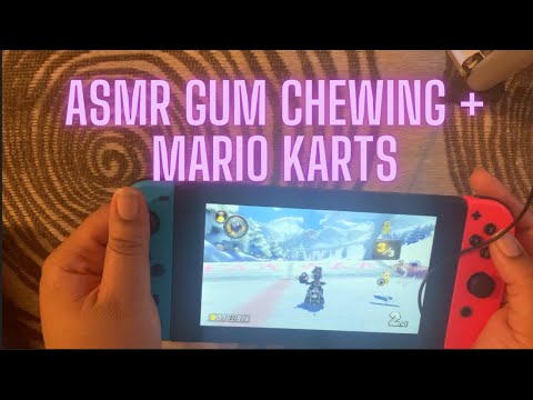 ASMR | Gum Chewing + Mario Karts Nintendo Switch