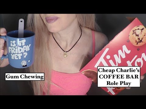 [ASMR] Gum Chewing Coffee Bar Role Play | Whispered | Sassy