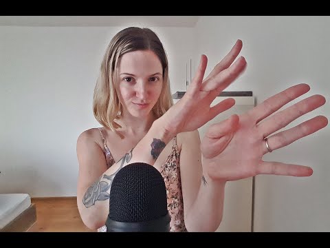 ASMR pure hand sounds + personal attention + GERMAN whispering + tongue clicking -  deutsch