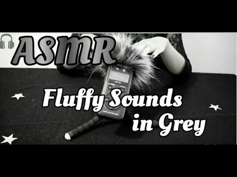 ASMR NO TALKING: Tingly Fluffy Sounds in Grey 🎙️🐨 | Mic Brushing/Stroking | Colour Triggers 5