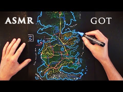 ASMR 1hr Drawing Game of Thrones Map - Westeros | Soft Spoken