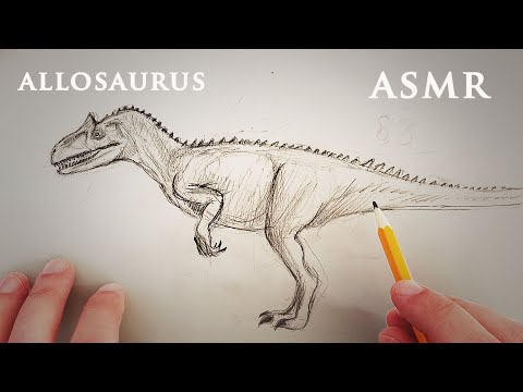 ASMR 1 Hour Dinosaur Drawing | Allosaurus