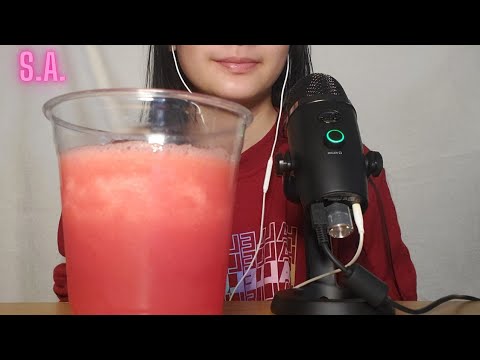 || ASMR || Watermelon Juice Drinking Sounds (NOTALKING)