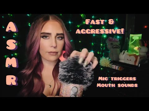 ASMR ⚡️ SERIOUSLY FAST & AGRESSIVE mic triggers w/ mouth sounds 👄⚡️