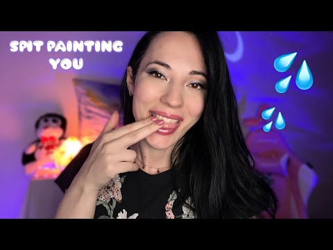 ASMR SPIT PAINTING YOU 💦 (Intensive Mouth Sounds)
