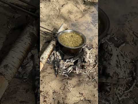 ASMR making chamomile tea on the fire
