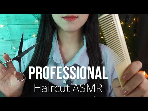 ASMR Professional Fast Haircut & Hair Styling ✂ No Talking (Personal Attention)