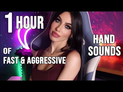 ASMR | 1 Hour of Fast & Aggressive Hand Sounds (and fabric sounds)
