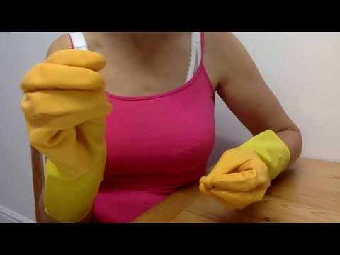 #Rubbergloves #rubber #ASMR Mummy Opens New Pack Yellow Marigold Rubber  Gloves