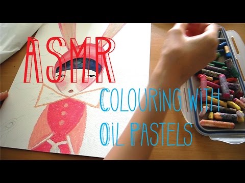 ASMR Colouring/Painting with Oil Pastels - Kawaii Korean Style - No Talking - Little Watermelon