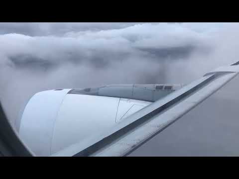 ASMR Plane in clouds landing in Paris, France