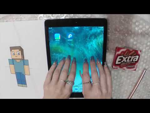 ASMR Gum Chewing Drawing Minecraft on IPad | Writing Names | Tingly Whisper