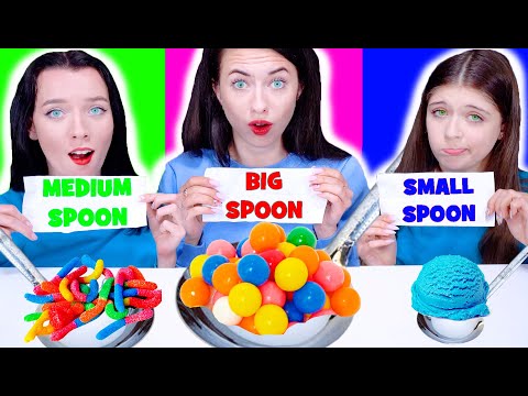 ASMR Big VS Medium VS Small Food Challenge | Spoon Mukbang By LiLiBu
