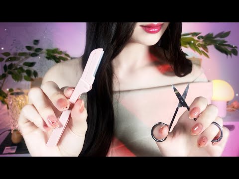 ASMR(Sub) Korean Friend Trims Your Eyebrows Roleplay / Normal Voice / Scratching(Personal Attention)