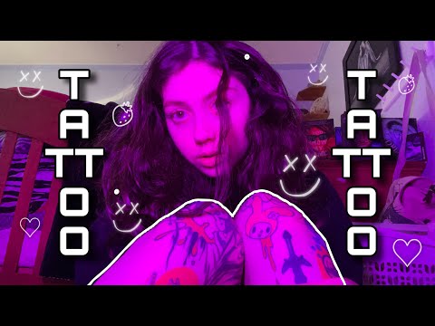 AsMr | Tattoos Galore! - Tattoo Tracing, Skin Pulling w/ Gum Chewing + ( mouth sounds, lofi asmr )