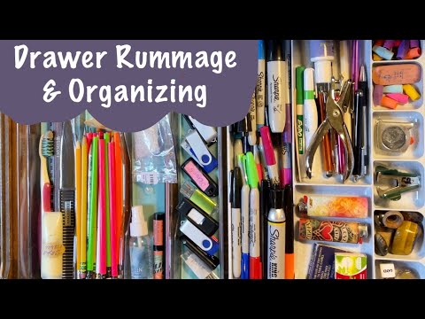 ASMR Request~Drawer Rummage & Organization (No talking) Office supplies! ~Tinkering!~
